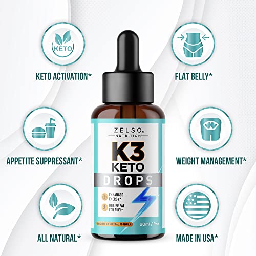 K3 Keto Drops for Weight Loss - Fat Burner & Metabolism Booster | Advanced Keto Carb