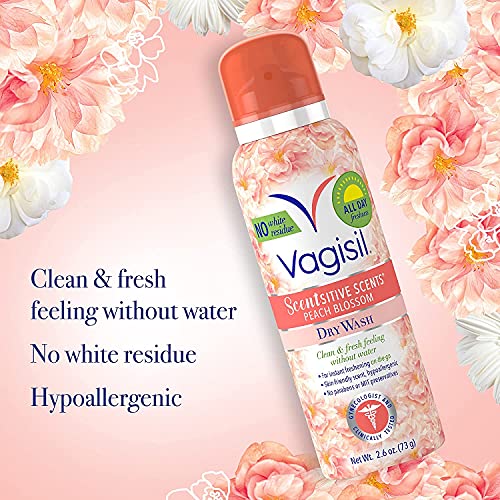 Vagisil Scentsitive Scents Feminine Dry Wash Deodorant Spray for Women, Gynecologist Tested