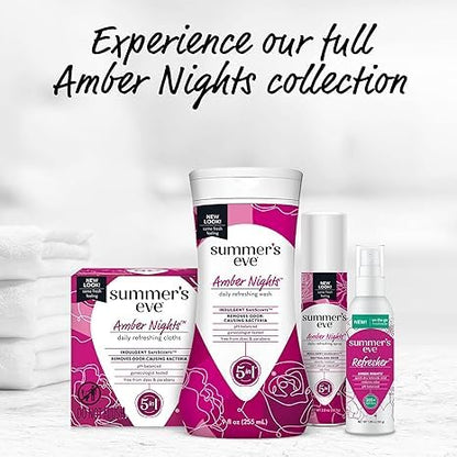 Summer's Eve Refresher Mist, Feminine Spray Reduces Odor, Amber Nights, Body Spray for Women