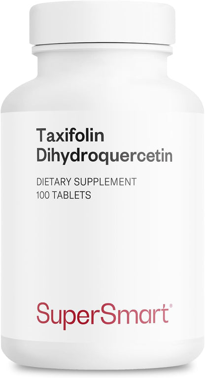 Supersmart - Taxifolin Dihydroquercetin 60mg per Day (90% DHQ Supplement) - Russian Siberian Dahurian Larch Tree Extract - Antioxidant Bioflavonoid | Non-GMO & Gluten Free - 100 Tablets