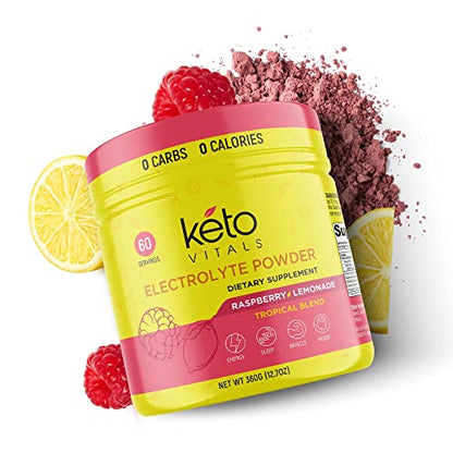Keto Vitals Electrolytes Powder - Sugar Free Keto Electrolytes Powder with Potassium