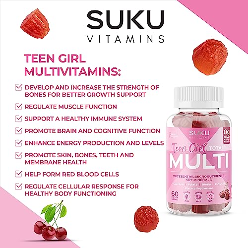 SUKU Vitamins Teen Girl Gummies – Sugar Free Vegetarian Gummy Vitamins Supplement