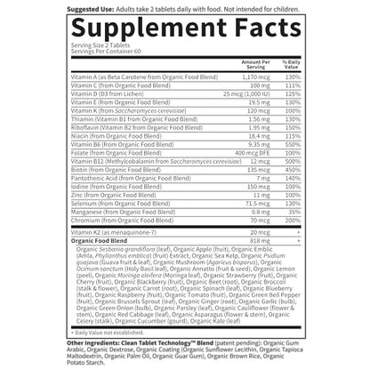 Garden of Life Organics Whole Food Multivitamin for Men, 120 Tablets, Vegan Mens Vitamin