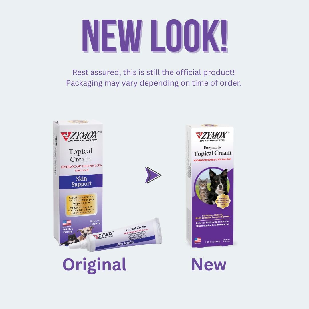 Zymox Topical Cream with 0.5% Hydrocortisone for Dogs and Cats, 1oz
