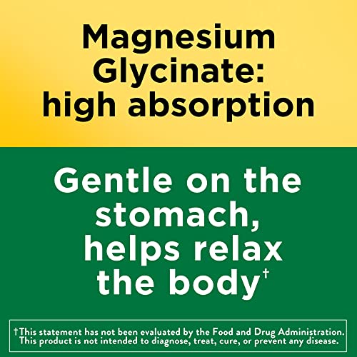 Nature Made Magnesium Glycinate 200 mg per serving, Dietary Supplement for Muscle