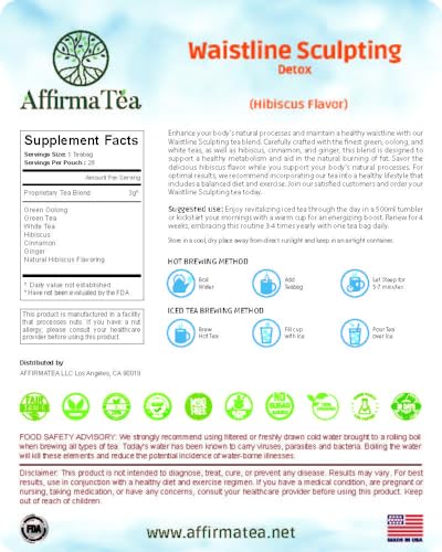 AffirmaTea Natural Detox Tea Blend - Laxative Free, Oolong Green Tea & Cinnamon