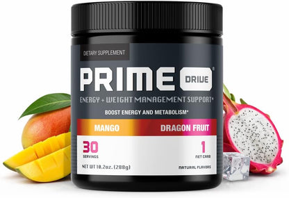 Prime Drive Energy Mango Dragonfruit Pre Workout Energy Drink Powder, Provides Extreme Energy, Focus and Intensity, Boosts Metabolism (30 Servings)…