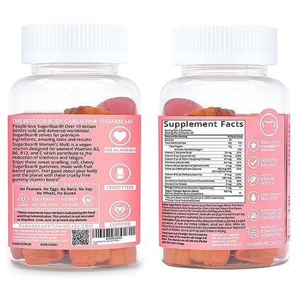 Sugarbear Women's MultiVitamin Gummies, Vegan Collagen Booster Blend with Glutathion