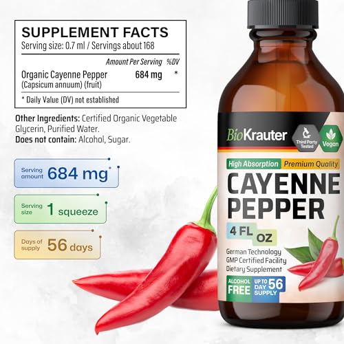 MAUWE HERBS Cayenne Pepper Supplement - Organic Cayenne Pepper Tincture
