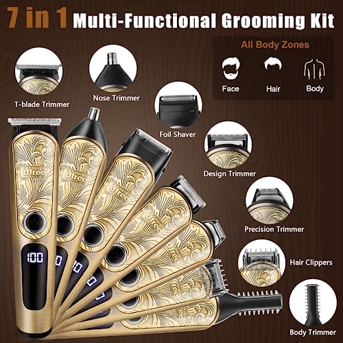 Ufree Beard Trimmer for Men with Charging Stand, IPX7 Waterproof Electric Razor Shavers