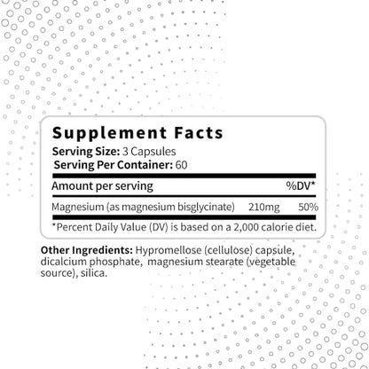 Type Zero Magnesium Glycinate (210mg | 180 Capsules) Pure, Non-GMO, Gluten Free