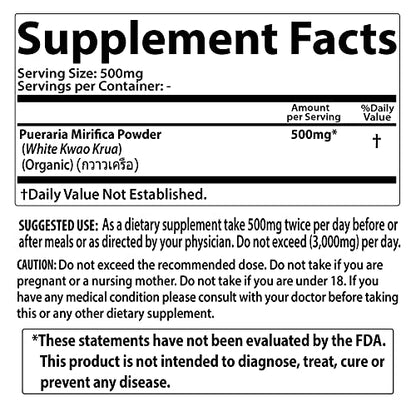 Potent Pueraria Mirifica White Kwao Krua Kao Powder, Promotes Natural Breast Enhancement