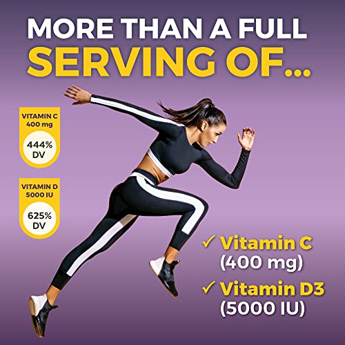 Viva Naturals Elderberry with Vitamin C and Zinc for Adults - 5 in 1 Sambucus Black