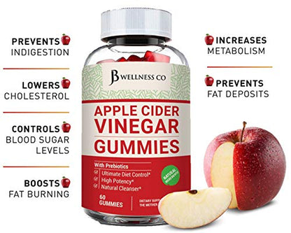(2-Pack | 120 Gummies) Premium Apple Cider Vinegar Gummies - Raw, Natural, Unfiltered