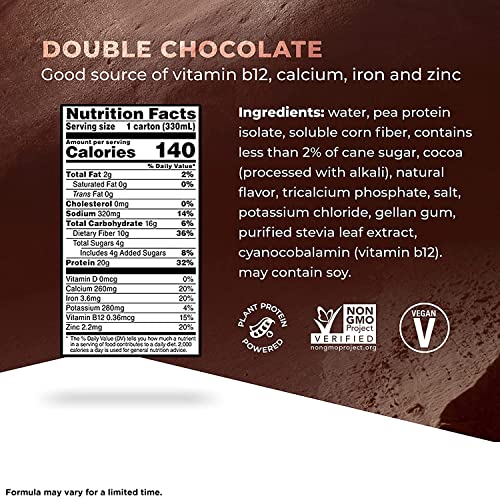 Evolve Plant Based Protein Shake, Double Chocolate, 20g Vegan Protein