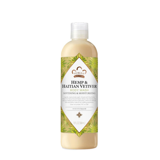 Nubian Heritage Body Wash Goats Milk and Chai Soothing & Hydrating Body Cleanser Made with Fair Trade Shea Butter, 13 oz