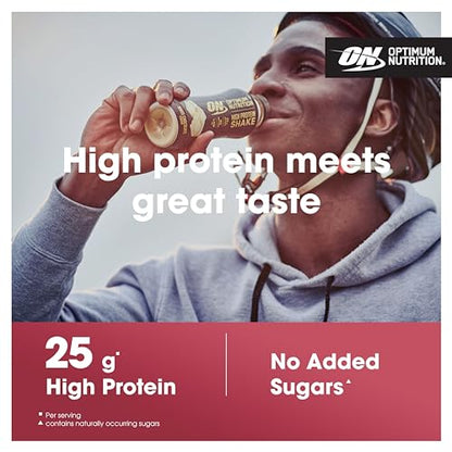 Optimum Nutrition High Protein Shake Bottles, Ready To Drink Healthy Snacks, No added