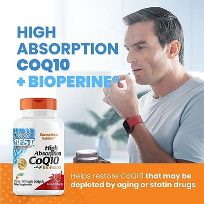 Doctor's Best High Absorption CoQ10 with BioPerine, Heart Health & Energy Production