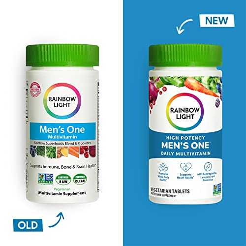 Rainbow Light Mens One High Potency Daily Multivitamin, Vegetarian, 150 ct., Package