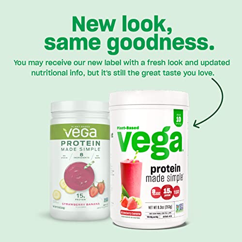 Vega Protein Made Simple Protein Powder, Strawberry Banana - Stevia Free, Vegan