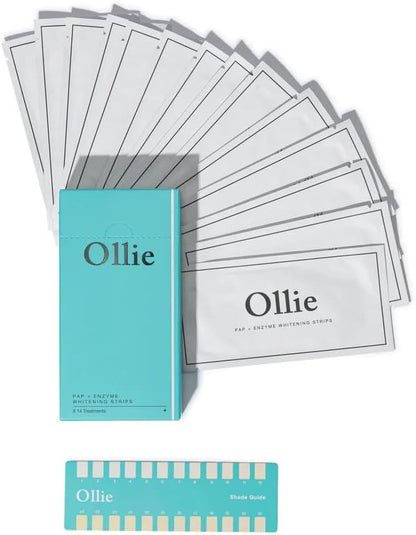 Ollie Enzy-Strips Teeth Whitening Strips, Peroxide Free, 28 Count