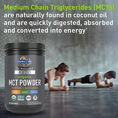 Garden of Life Dr. Formulated Keto Organic MCT Powder - 30 Servings, 6g MCTs