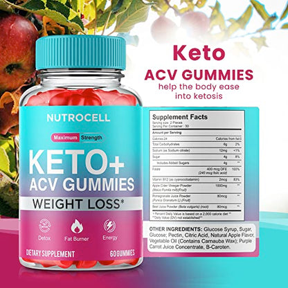 Keto ACV Gummies - Keto Apple Cider Vinegar Gummies - Advanced Weight Loss - Keto