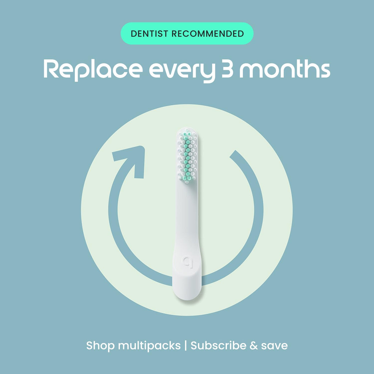 Quip Sonic Electric Toothbrush, Extra Brush Head, Metal Handle, Slate