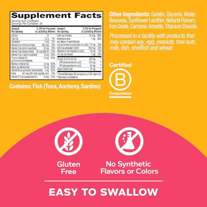 OLLY Ultra Strength Prenatal Multivitamin Softgels, Supports Healthy Growth, Brain Developmentment