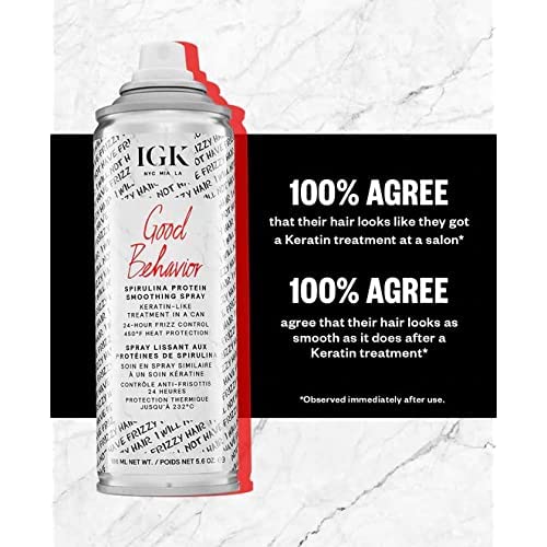 IGK GOOD BEHAVIOR Spirulina Protein Smoothing Spray Travel | Keratin Like Treatment
