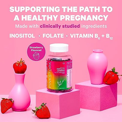 Pink Stork Fertility Gummies for Women - Support Conception for Her and Hormone
