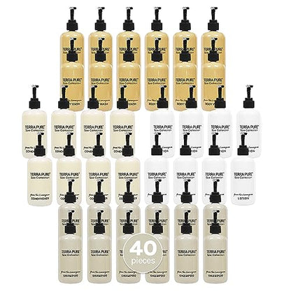 Terra Pure Spa Collection 40 Piece Ecobox All-In-Kit | Green Tea Lemongrass Soap | 12 Shampoo, 8 Conditioner