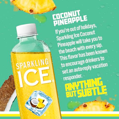Sparkling Ice, Coconut Pineapple Sparkling Water, Zero Sugar Flavored Water, with Vitamin