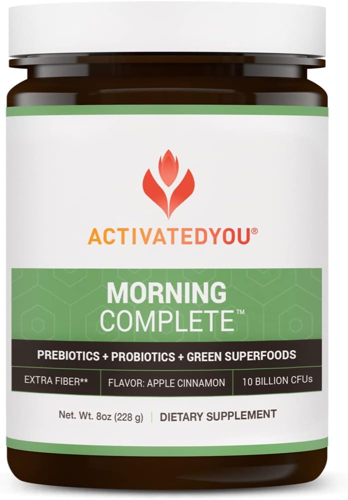 ACTIVATEDYOU Morning Complete Daily Wellness Drink with 10 Billion CFUs, Prebiotics, Probiotics and Green Superfoods, 30 Servings, Apple Cinnamon + Citrus Flavor Bundle