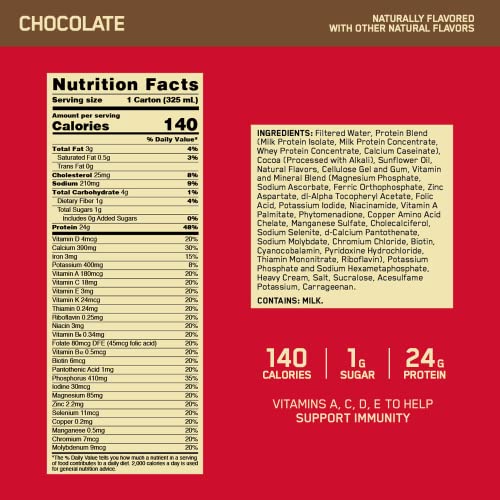 Optimum Nutrition Gold Standard Protein Shake, 24g Protein, Ready to Drink Protein Shake