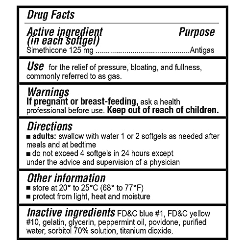 P Puregen Labs Extra Strength Gas Relief Softgels with Simethicone 125 mg