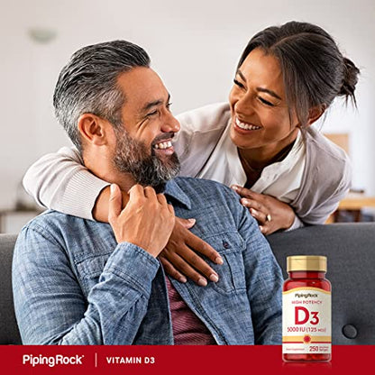 Piping Rock Vitamin D3 5000 IU | 250 Softgels | High Potency Supplement | Non-GMO