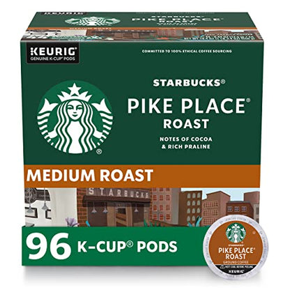 Starbucks K-Cup Coffee Pods—Medium Roast Coffee—Pike Place Roast for Keurig