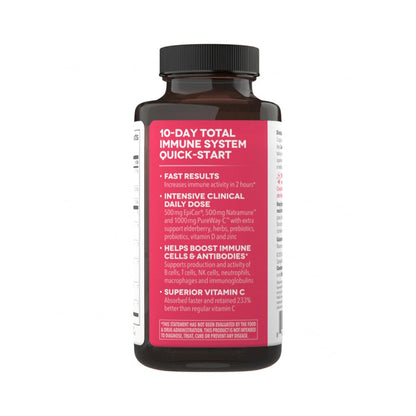Clinical Immunity - Quick-Start - Immune System Support - Rapid Immunity Response - Boosts Antibodies, B + T + NK Cells, Neutrophils & Macrophagens - Black Elderberry & Pre + Probiotics - 60 Capsules