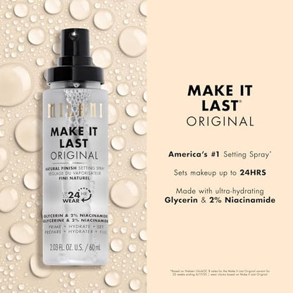 Milani Make It Last Original - Natural Finish Setting Spray 3-in-1 Setting Spray and Primer