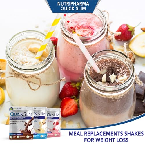 Quick Slim Meal Replacement Shake for Weight Loss, 30 Servings, 20g Protein, 27 Vitamins