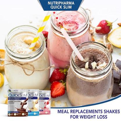 Quick Slim Meal Replacement Shake for Weight Loss, 30 Servings, 20g Protein, 27 Vitamins