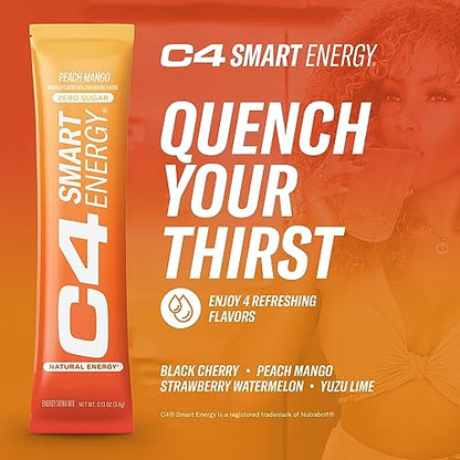 C4 Smart Energy Powder Stick Packs - Sugar Free Performance Fuel & Nootropic Brain