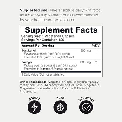 Ultra Concentrated 69,000mg Tongkat Ali Fadogia Agrestis Blend – 200:1 Tongkat Ali + 30:1