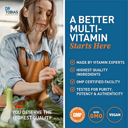 Dr. Tobias Adult Multivitamin for Women & Men, Energy & Immune Support from 42 Fruits