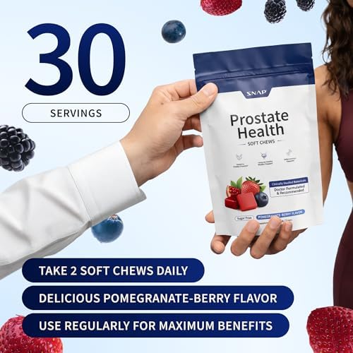 Snap Supplements Nitric Oxide Beet Root Gummies + Prostate Health Soft Chews, 60 Cherry Gummies + 60 Sugar-Free Pomegranate Berry Soft Chews