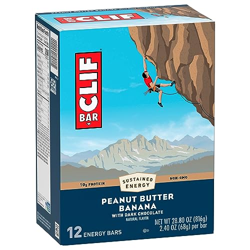 Clif Bar - Peanut Butter Banana with Dark Chocolate Flavor - Made with Organic Oats