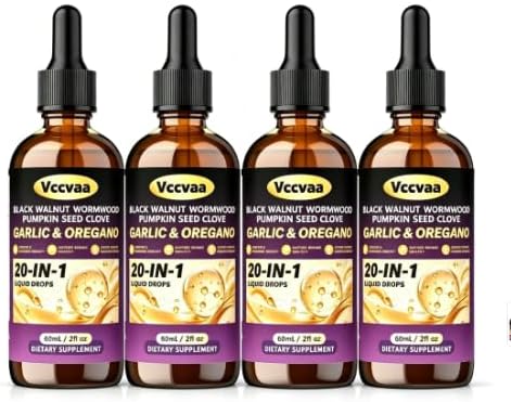 Gentle Intestinal Wellness Herbal Drops, 4 Bottles 80mL Each, 20-in-1 Natural Wormwood Black Walnut Clove Blend, Supports Everyday Digestive Comfort & Internal Balance