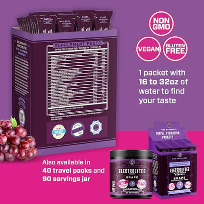 KEY NUTRIENTS Multivitamin Electrolytes Powder Packets - Fruity Grape 20 Pack