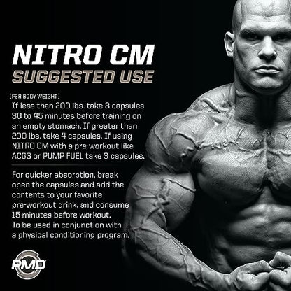 PMD Sports Nitro cm - Nitric Oxide with Agmatine Pre Workout Supplement - Muscle